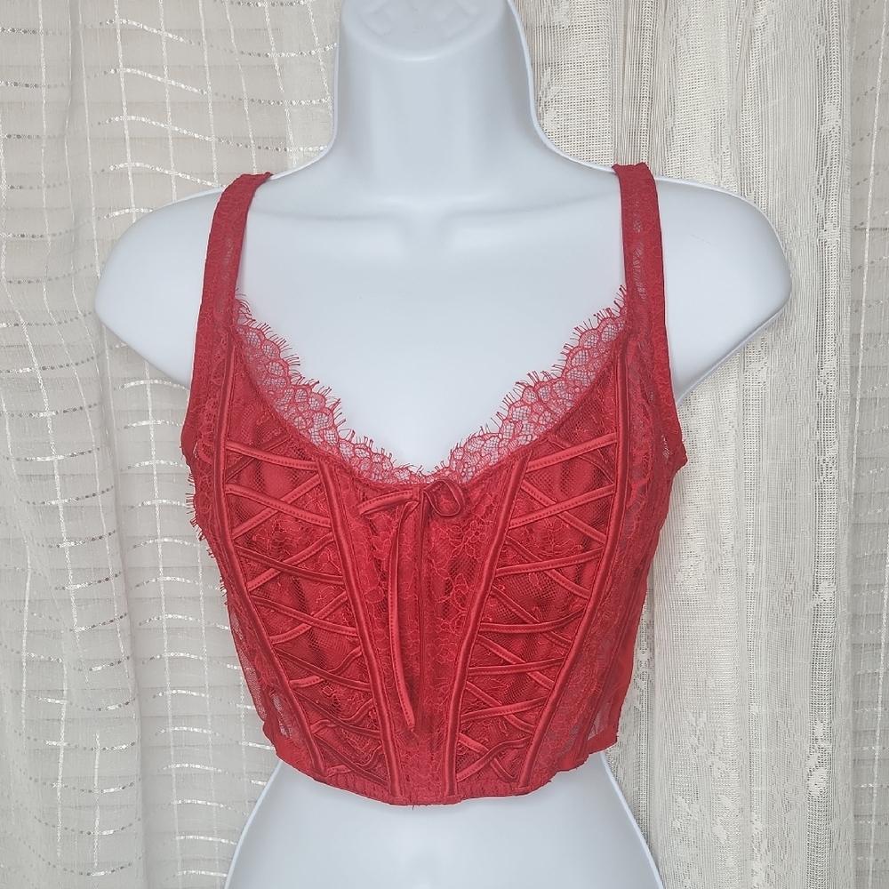 Like New Victoria's Secret Dream Angels Red Lace Corset Top SzS
